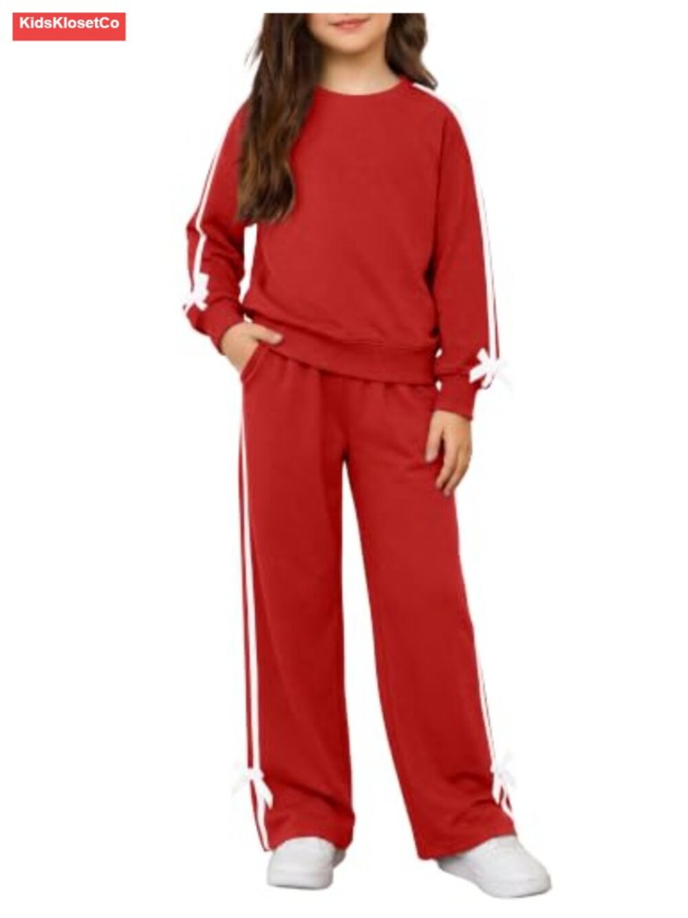 Girls 2 Piece Outfit Long Sleeve Top Wide Leg Pants Set Fall